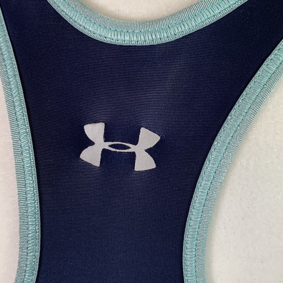 Under Armour Blue Striped Compression Sports Bra - Picture 5 of 7